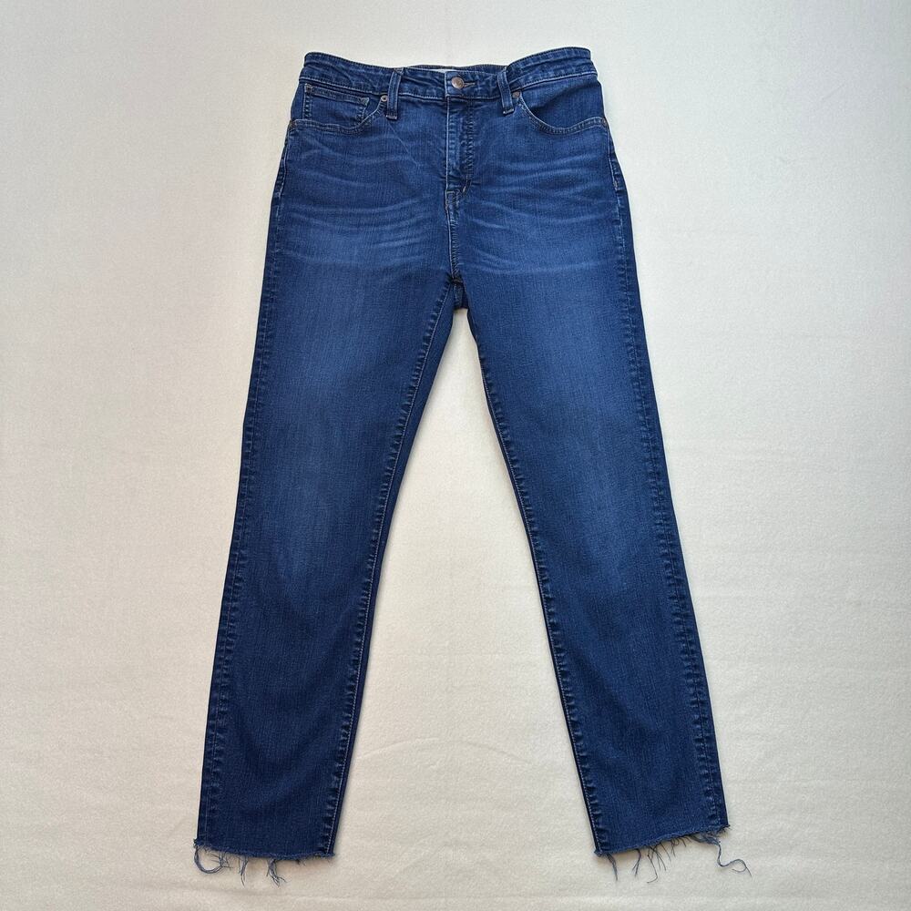 Madewell Jeans Curvy High Rise Skinny WMNS 29 Blue #K4312 High Rise Raw Hem Dark